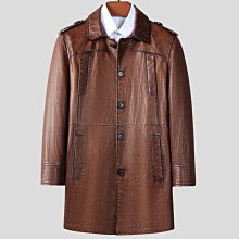 秋冬新款油蠟頭層牛皮真皮皮衣男連帽中長款修身皮大衣夾克外套男-毛毛男裝 歷史價格詳細信息