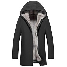 【型男會社】1021 HNAT 冬季男士大衣外套連帽皮毛皮草一體中長款 歷史價格詳細信息