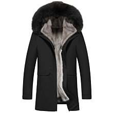 【型男會社】1021 HNAT 冬季男士大衣外套連帽皮毛皮草一體中長款 歷史價格詳細信息