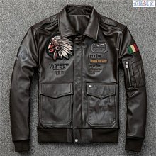特賣- 空軍飛行服 厚純頭層黃牛皮真皮皮衣男短款翻領 皮夾克大碼外套 歷史價格詳細信息