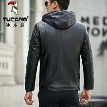 特賣- 冬季男士真皮羽絨服翻領羊羔毛領可脫卸綿羊皮皮夾克保暖外套 歷史價格詳細信息