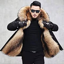 特賣- 派克服男款男士休閑冬裝皮衣皮毛一體外套大衣仿真皮草貉子毛內膽 歷史價格詳細信息