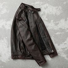 特賣- 撿漏牛仔皮夾克 純頭層牛皮真皮皮衣男 石磨做舊美式外套 歷史價格詳細信息