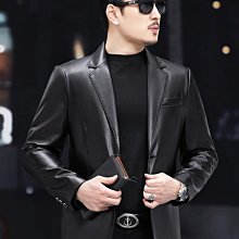 特賣- 真皮皮衣男士修身頭層牛皮西裝短款薄韓版帥氣西服外套潮 歷史價格詳細信息
