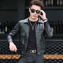 特賣- 機車皮衣男真皮修身韓版春季新款西裝領男士皮衣夾克外套帥氣 歷史價格詳細信息