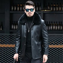 特賣- 冬季男士真皮羽絨服翻領羊羔毛領可脫卸綿羊皮皮夾克保暖外套 歷史價格詳細信息