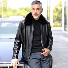 特賣- 中老年唐裝真皮皮衣男爸爸裝風皮夾克絨盤扣外套春秋 歷史價格詳細信息