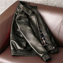 特賣- 空軍飛行服 厚純頭層黃牛皮真皮皮衣男短款翻領 皮夾克大碼外套 價格比較,價格查詢,歷史價格詳細信息