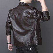 特賣- 外套秋季韓版棒球領潮流機車綿羊皮真皮軟皮衣帥氣男夾克 歷史價格詳細信息