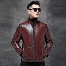 特賣- 男士真皮皮衣頭層厚羊皮商務休閑中老年爸爸裝真皮外套#1711 歷史價格詳細信息