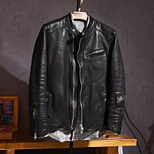 特賣- 男士真皮皮衣頭層厚羊皮商務休閑中老年爸爸裝真皮外套#1711 歷史價格詳細信息