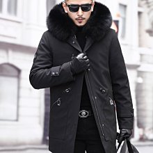 特賣- 冬季尼克派克服男款水貂毛內膽皮毛一體貂皮大衣外套皮草商務夾克 歷史價格詳細信息