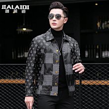 特賣- 男士真皮皮衣秋季高級感機車潮牌寬松綿羊皮夾克外套男裝 歷史價格詳細信息