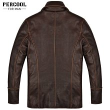 特賣- 男士真皮皮衣頭層厚羊皮商務休閑中老年爸爸裝真皮外套#1711 歷史價格詳細信息