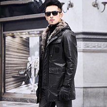 特賣- 派克服男款男士休閑冬裝皮衣皮毛一體外套大衣仿真皮草貉子毛內膽 歷史價格詳細信息