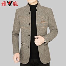 爸爸秋裝上衣外套男士休閑40歲50中年男裝秋冬加絨加厚老年人夾克 歷史價格詳細信息