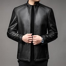 海寧男士皮衣生態真皮皮衣夾克翻領加絨中年綿羊皮中老年商務休閑外套A88513 歷史價格詳細信息