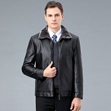 中年男士皮草羊皮皮衣新品2023秋季休閑V領真皮皮衣羊皮衣潮外套A893718 歷史價格詳細信息