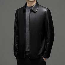 男裝真皮皮衣2023皮衣男士綿羊皮翻領短款商務休閑外套秋冬薄款海寧皮衣爸爸裝外套A88612 歷史價格詳細信息