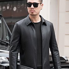男裝真皮皮衣2023皮衣男士綿羊皮翻領短款商務休閑外套秋冬薄款海寧皮衣爸爸裝外套A88612 歷史價格詳細信息