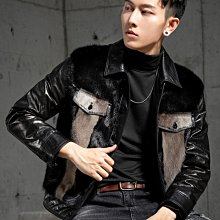 山羊皮皮衣男真皮皮衣中老年爸爸商務休閑海寧春秋冬皮夾克外套A881471 歷史價格詳細信息