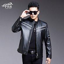 新款 頭層 青年立領 緊身機車服皮衣 哈雷夾克男裝休閒外套-毛毛男裝 歷史價格詳細信息