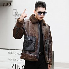 海寧男士皮衣生態真皮皮衣夾克翻領加絨中年綿羊皮中老年商務休閑外套A88513 歷史價格詳細信息