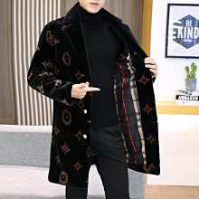 男裝真皮皮衣2023男士皮草皮衣外套都市休閑翻領冬季男中長款皮衣外套潮外套A893734 歷史價格詳細信息