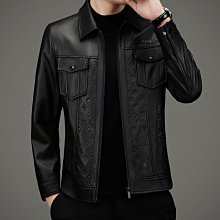 中年男士皮草羊皮皮衣新品2023秋季休閑V領真皮皮衣羊皮衣潮外套A893718 歷史價格詳細信息