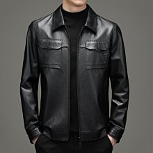 男裝真皮皮衣2023男士皮草皮衣外套都市休閑翻領冬季男中長款皮衣外套潮外套A893734 歷史價格詳細信息