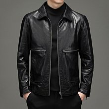 男裝真皮皮衣2023男士皮草皮衣外套都市休閑翻領冬季男中長款皮衣外套潮外套A893734 歷史價格詳細信息