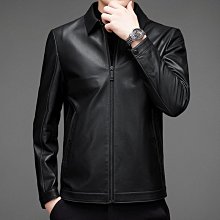 男裝真皮皮衣2023皮衣男士綿羊皮翻領短款商務休閑外套秋冬薄款海寧皮衣爸爸裝外套A88612 歷史價格詳細信息