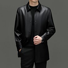 冬季男式真皮皮衣綿羊皮翻領中長款皮夾克皮毛一體外套爸爸潮-毛毛男裝 歷史價格詳細信息