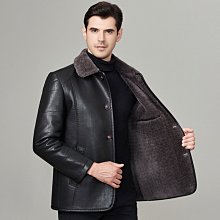 中老年唐裝真皮皮衣男爺爺爸爸裝風皮夾克盤扣皮外套春秋薄款 歷史價格詳細信息