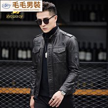 新款馬皮皮衣男翻領簡約休閑司閘員真皮夾克日系修身秋冬外套潮牌-毛毛男裝 歷史價格詳細信息