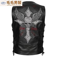 哈雷機車刺繡骷髏頭層牛皮真皮皮衣男士做舊短版皮夾克摩托騎行服-毛毛男裝 歷史價格詳細信息