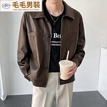 秋季皮夾克男痞帥韓版緊身茄克衫頭層牛皮外套高檔真皮皮衣男-毛毛男裝 歷史價格詳細信息