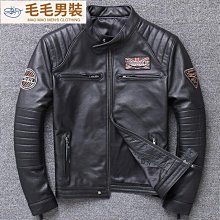 機車皮衣 皮衣夾克 皮衣外套 雷機車進做舊頭層純牛皮真皮衣男士立領緊身機車夾克外套-毛毛男裝 歷史價格詳細信息