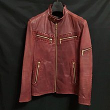 【日本精品】日本品牌291295=HOMME   頂級高檔窄版立領羊皮騎士皮衣 真皮 歷史價格詳細信息