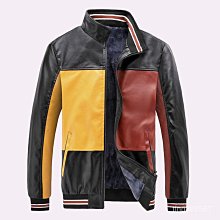 pu皮衣外套男牛仔拼接假兩件情侶衝鋒衣-品爵男装 歷史價格詳細信息