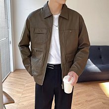 翻領皮衣男士19新款韓版修身潮流青年帥氣男加絨加厚皮夾克外套-毛毛男裝 歷史價格詳細信息