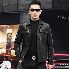 秋冬新款油蠟頭層牛皮真皮皮衣男連帽中長款修身皮大衣夾克外套男-毛毛男裝 歷史價格詳細信息