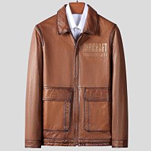 秋冬新款油蠟頭層牛皮真皮皮衣男連帽中長款修身皮大衣夾克外套男-毛毛男裝 歷史價格詳細信息