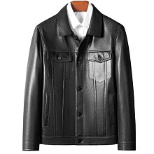 山羊皮皮衣男真皮皮衣中老年爸爸商務休閑海寧春秋冬皮夾克外套A881471 歷史價格詳細信息