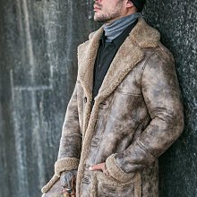 中年男士皮草羊皮皮衣新品2023秋季休閑V領真皮皮衣羊皮衣潮外套A893718 歷史價格詳細信息