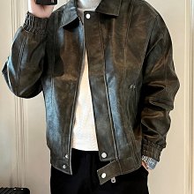 秋裝新款皮衣男休閑外套皮夾克韓版男士夾克薄款 皮外套 皮衣外套 外套男 飛行外套 防風外套 短版外套 秋天-時尚男裝 歷史價格詳細信息