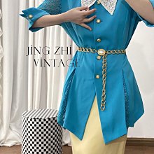 vintage藍色刺繡睡裙罩衫連身裙，溫柔天藍色，白色刺繡鉤花，胸口有暗扣，裙擺是敞開式的 歷史價格詳細信息