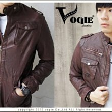 ☆ VOGIE ☆【K19男款】歐美大牌款質感羊皮洗舊感口袋扣環騎士皮衣外套- 情侶款 酒紅色 歷史價格詳細信息