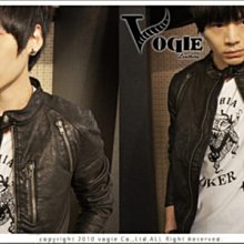 ☆ VOGIE ☆【K19男款】歐美大牌款質感羊皮洗舊感口袋扣環騎士皮衣外套- 情侶款 酒紅色 歷史價格詳細信息