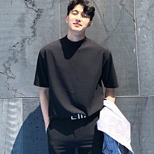 半高領短袖男士t恤港式絲光棉修身純色t恤【滿299元發貨】 歷史價格詳細信息